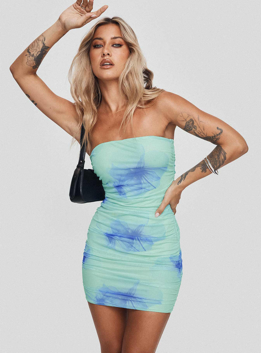 Kalena Mini Dress Blue Floral