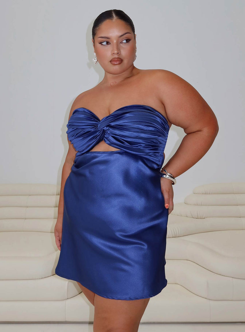 Shellie Mini Dress Blue Curve