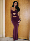 Amilya Cut Out Maxi Dress Plum