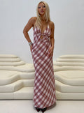 Momentous Backless Halter Maxi Dress Multi