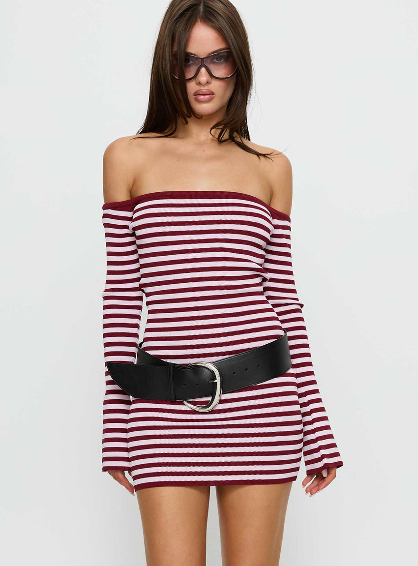 You Wish Long Sleeve Knit Mini Dress Multi