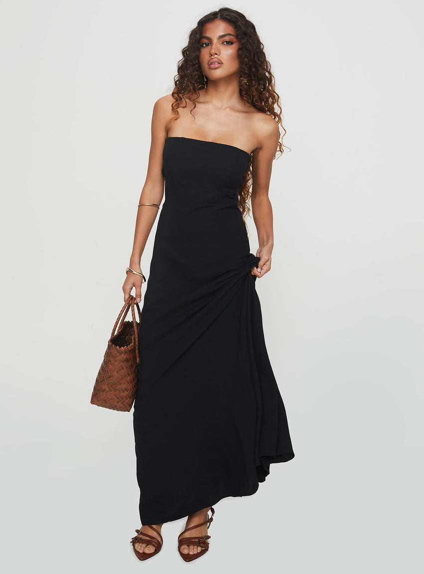 Yahir Strapless Maxi Dress Black