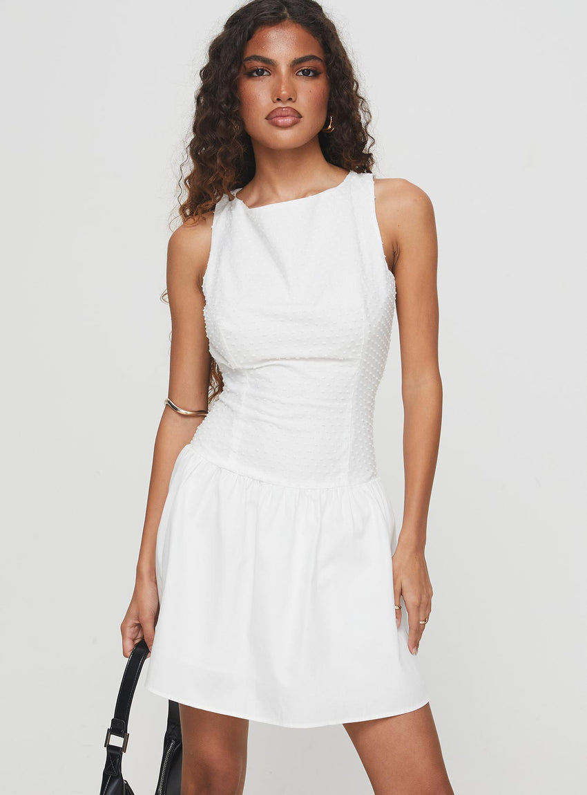 Square It Mini Dress White