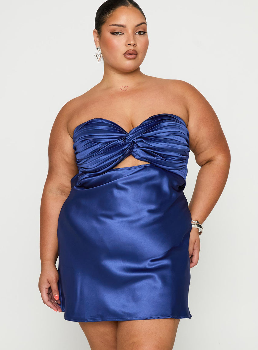 Shellie Mini Dress Blue Curve