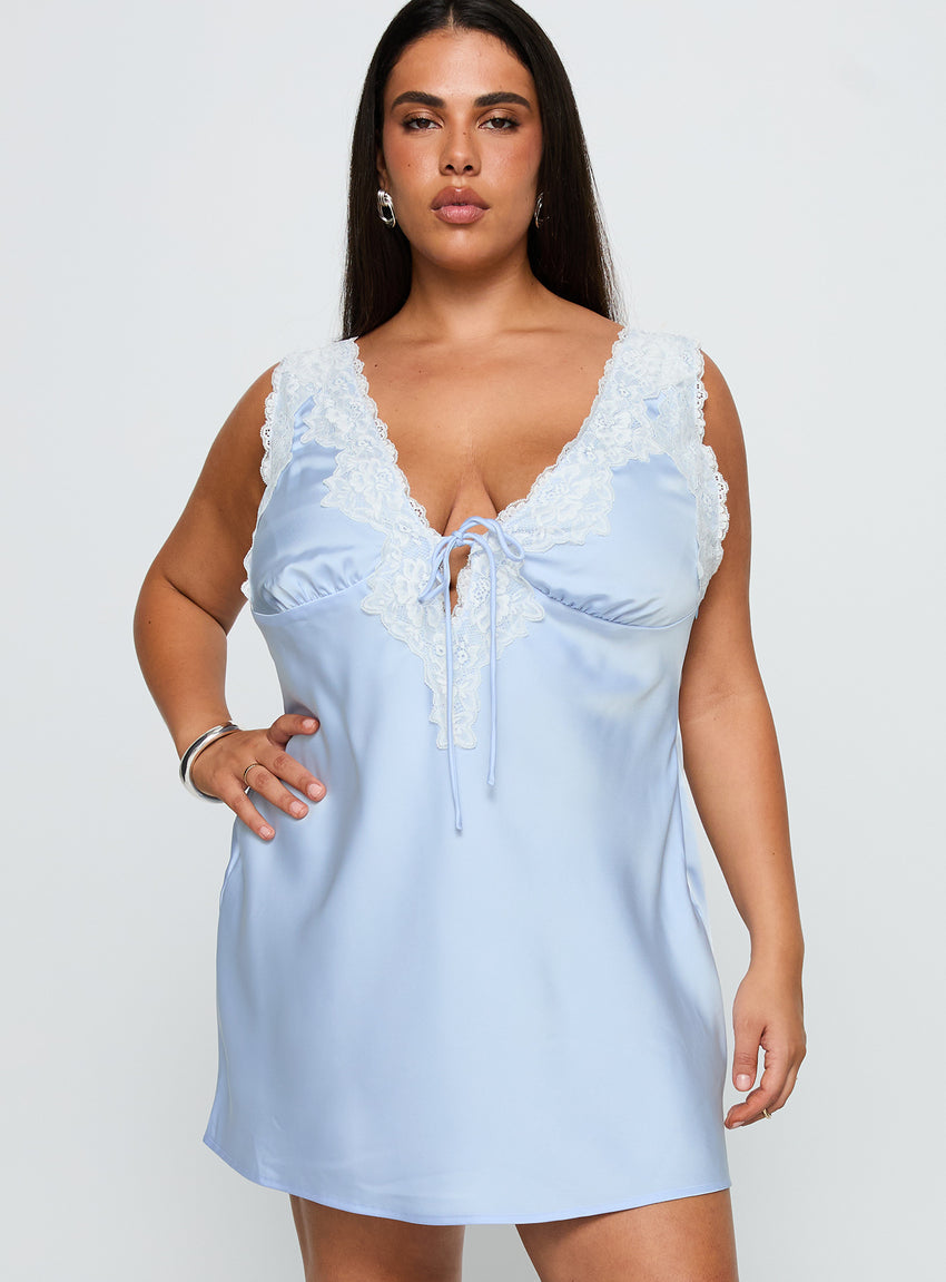 Nourish Mini Dress Blue Curve
