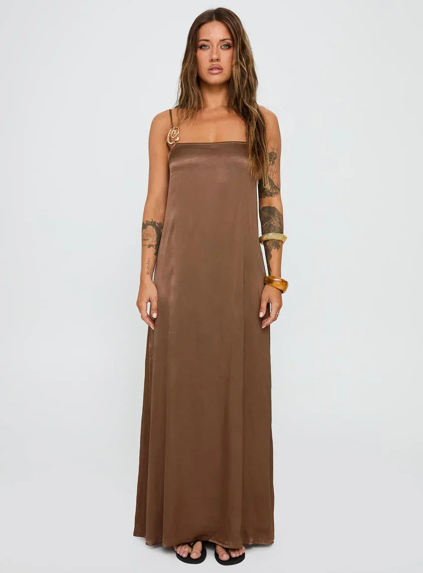 Apple Cider Maxi Dress Brown