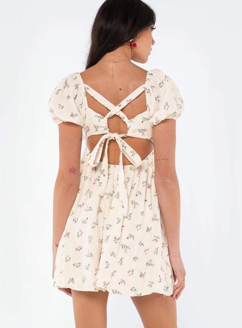 Let's Dance Mini Dress White / Floral