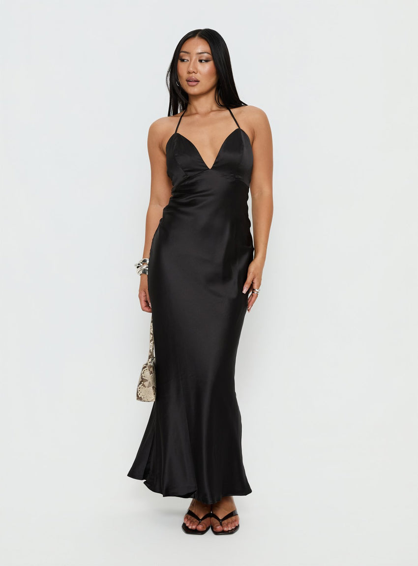 Nayani Halter Maxi Dress Black