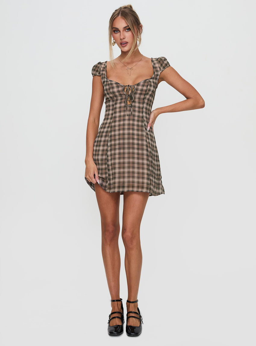 Alora Mini Dress Check Multi