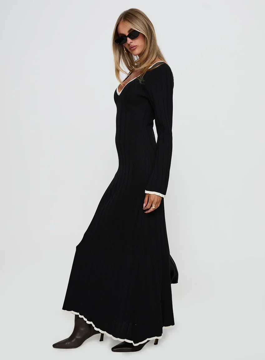 Claira Long Sleeve Maxi Dress Black