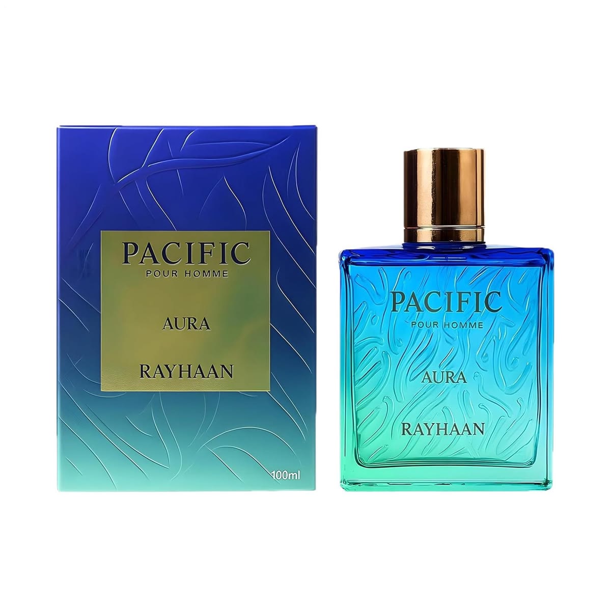 Rayhaan Pacific Aura EDP 3.4 oz – Men's Fresh Aquatic Cologne 100ml