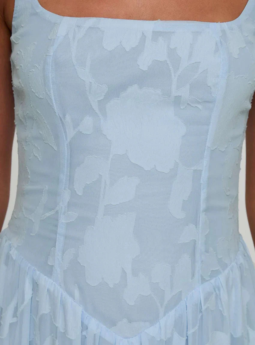 Angeleina Maxi Dress Blue Floral