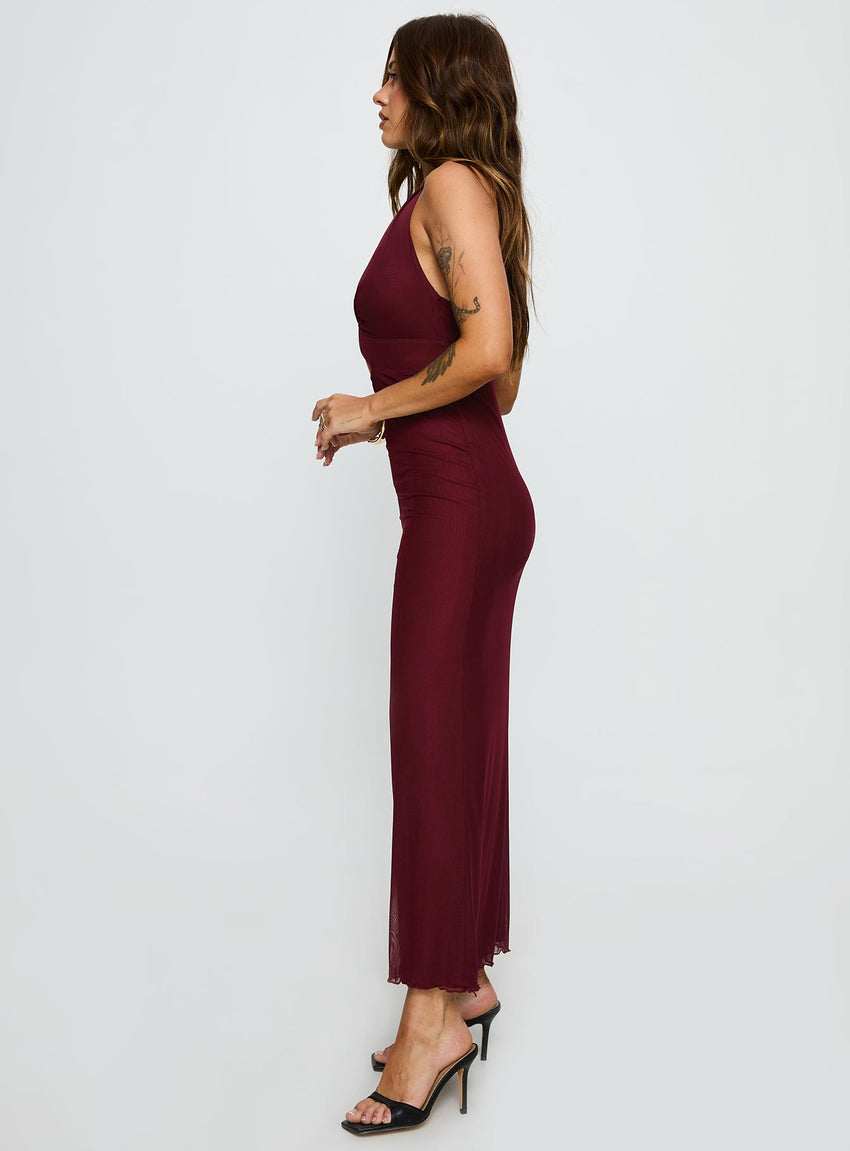 Novalee Keyhole Maxi Dress Burgundy