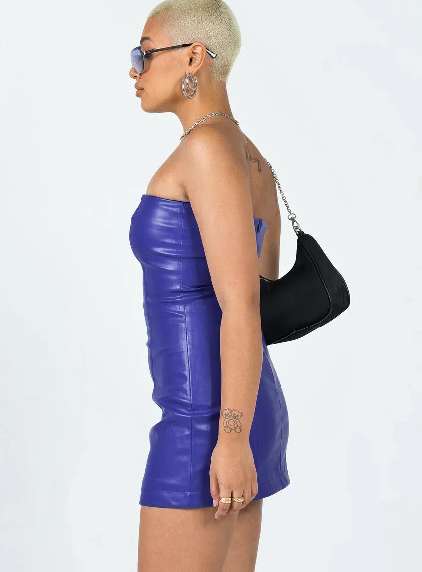 Hailey Strapless Mini Dress Blue