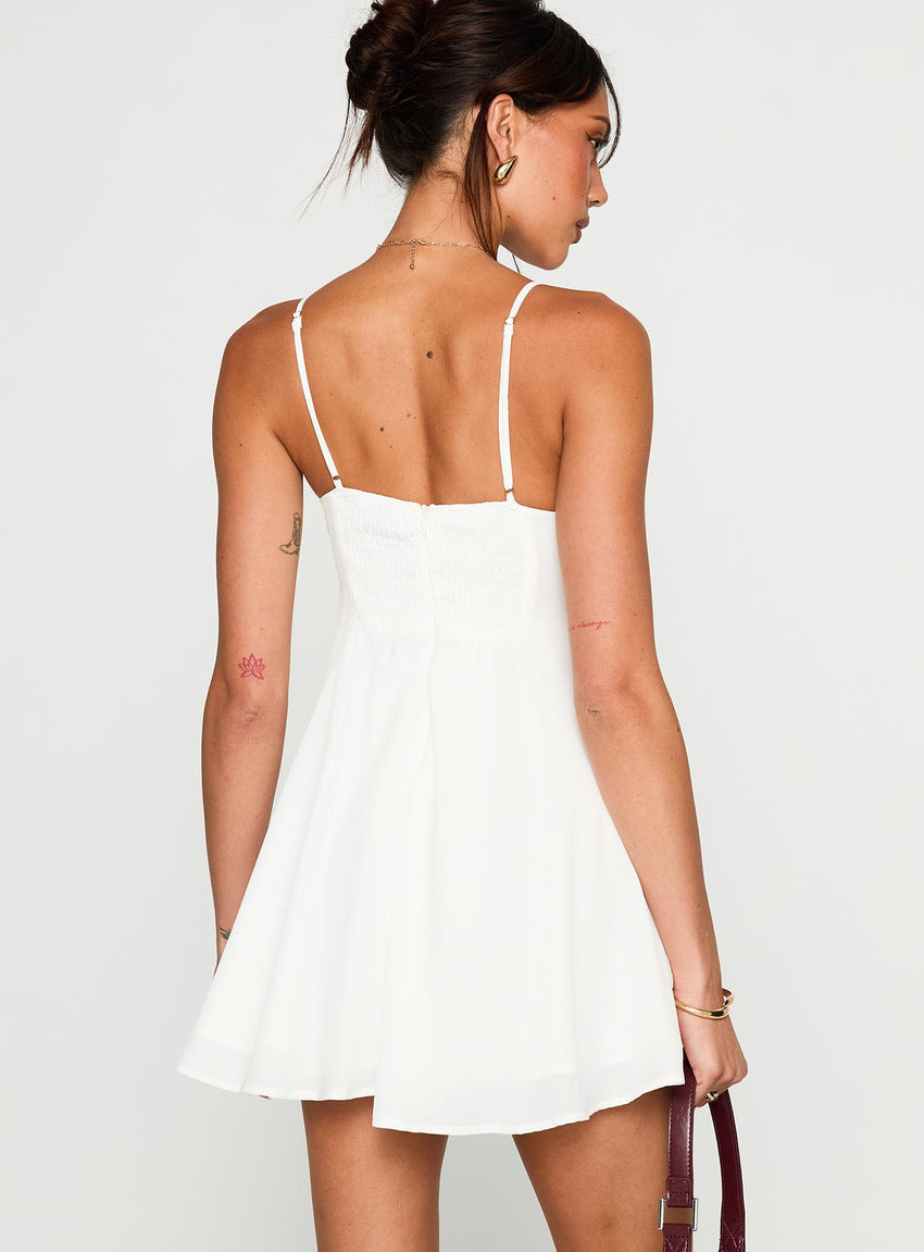 Moon Quartz Mini Dress White