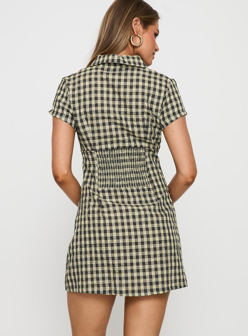 Motley Mini Dress Brown Check