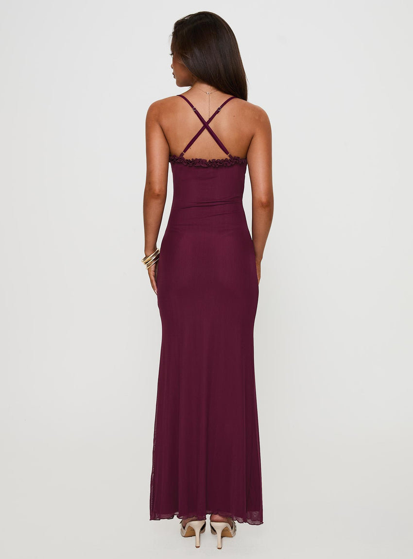 Soulina Ruched Maxi Dress Purple