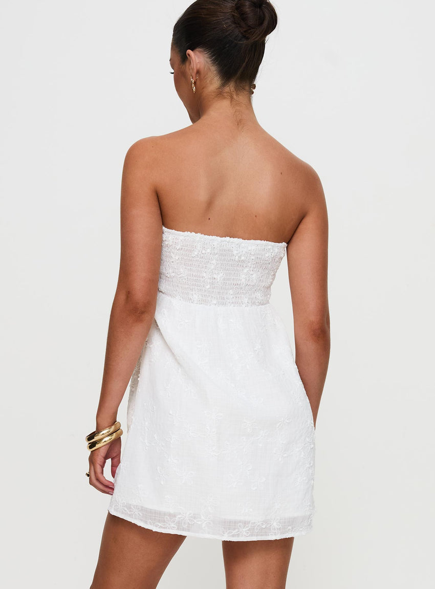 Rosenberg Strapless Mini Dress White