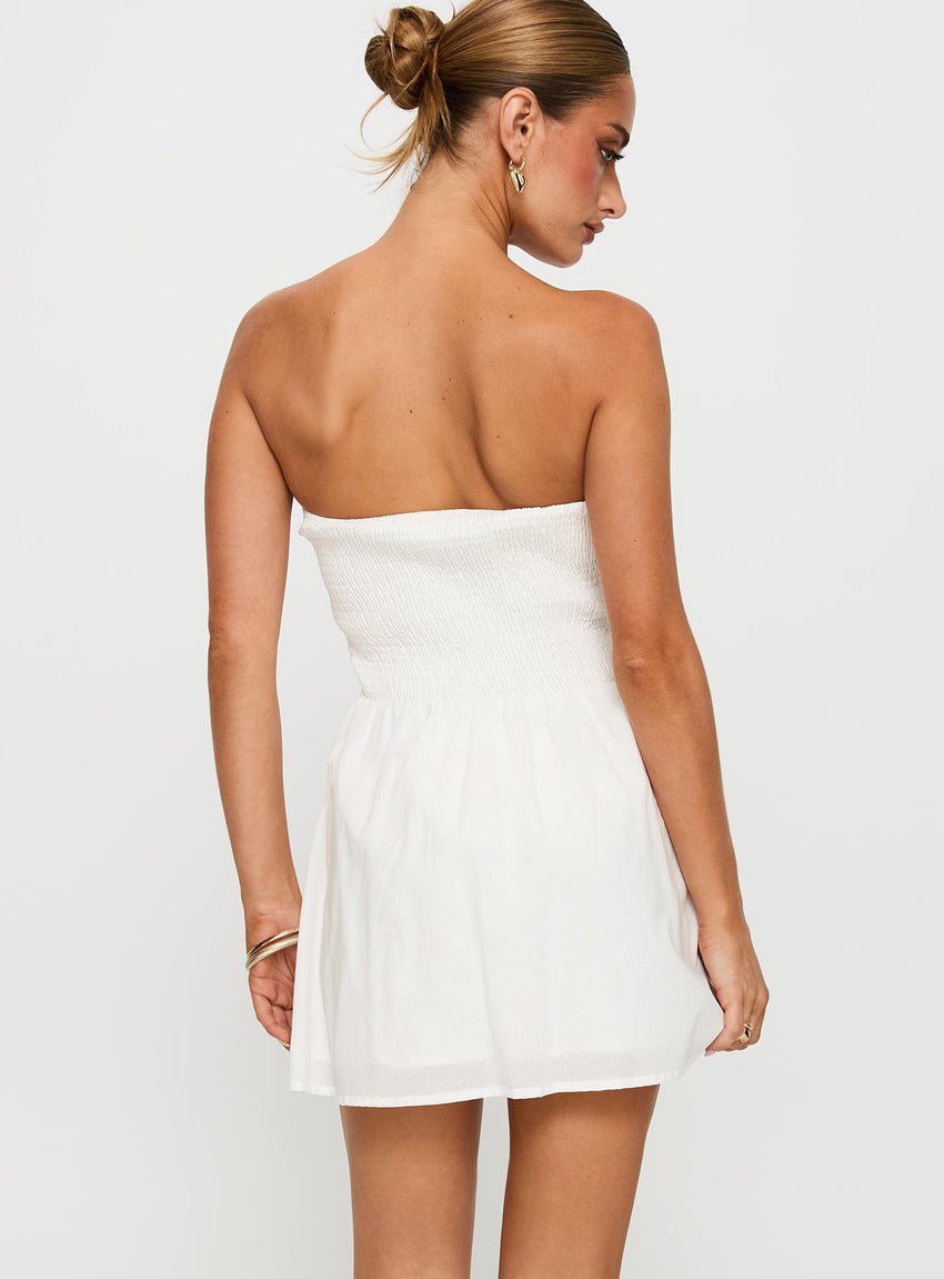 Sybille Strapless Mini Dress White