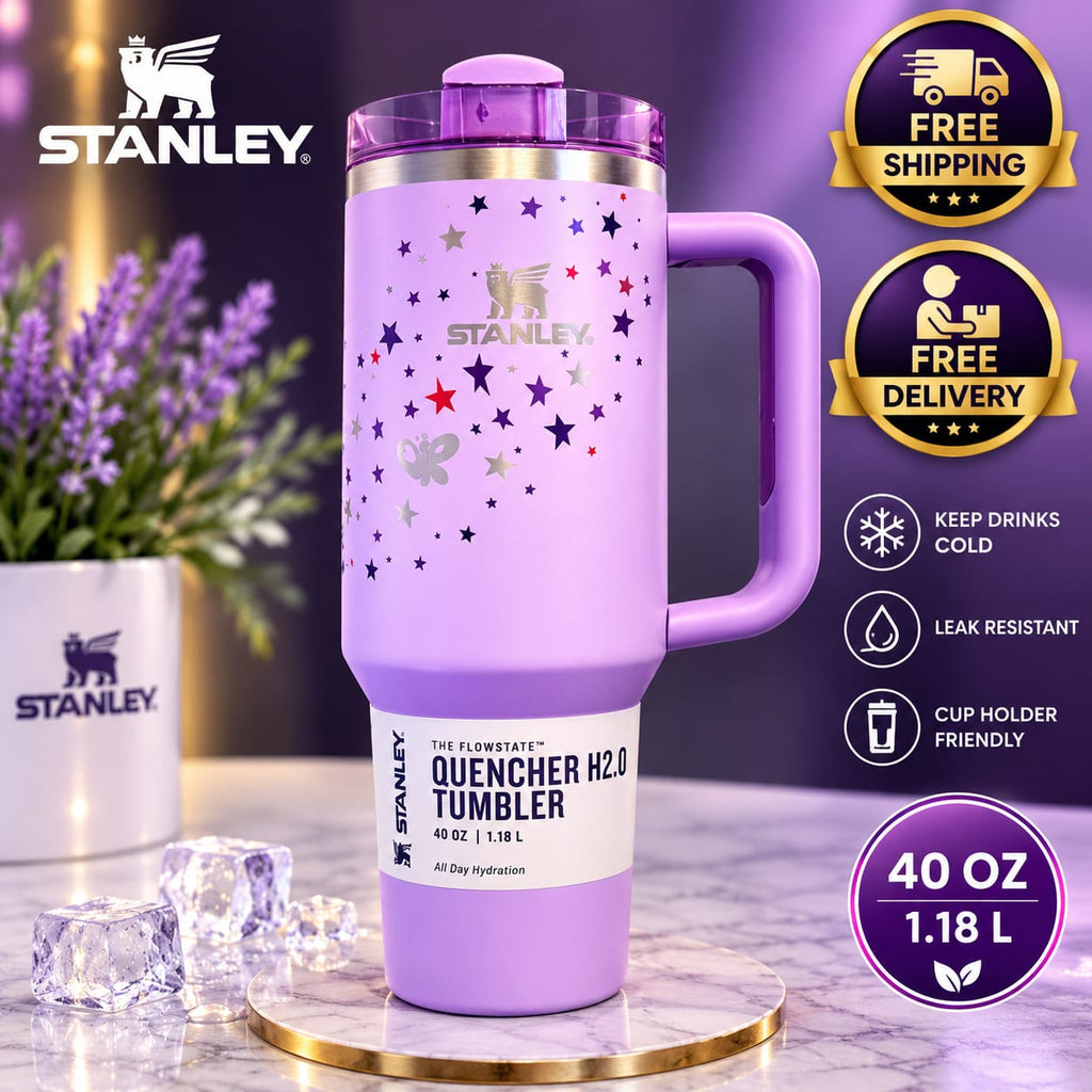 Purple Stanley Quencher H2.0 Tumbler 40 oz