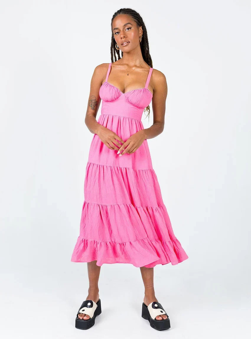 Joella Midi Dress Pink