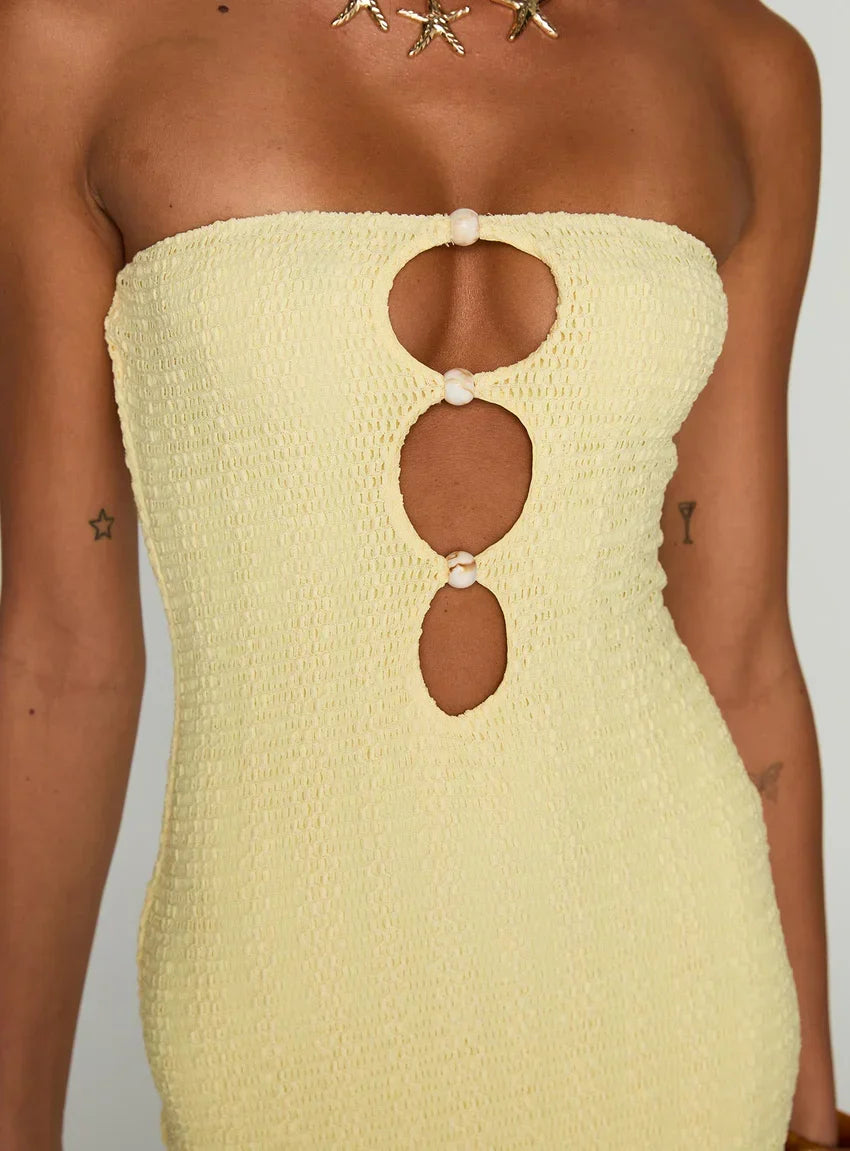 Saijana Strapless Maxi Dress Lemon