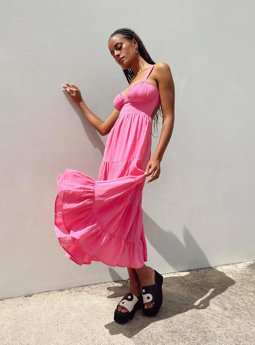 Joella Midi Dress Pink