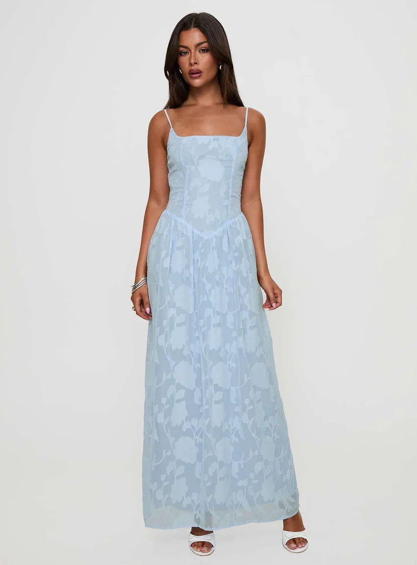 Angeleina Maxi Dress Blue Floral