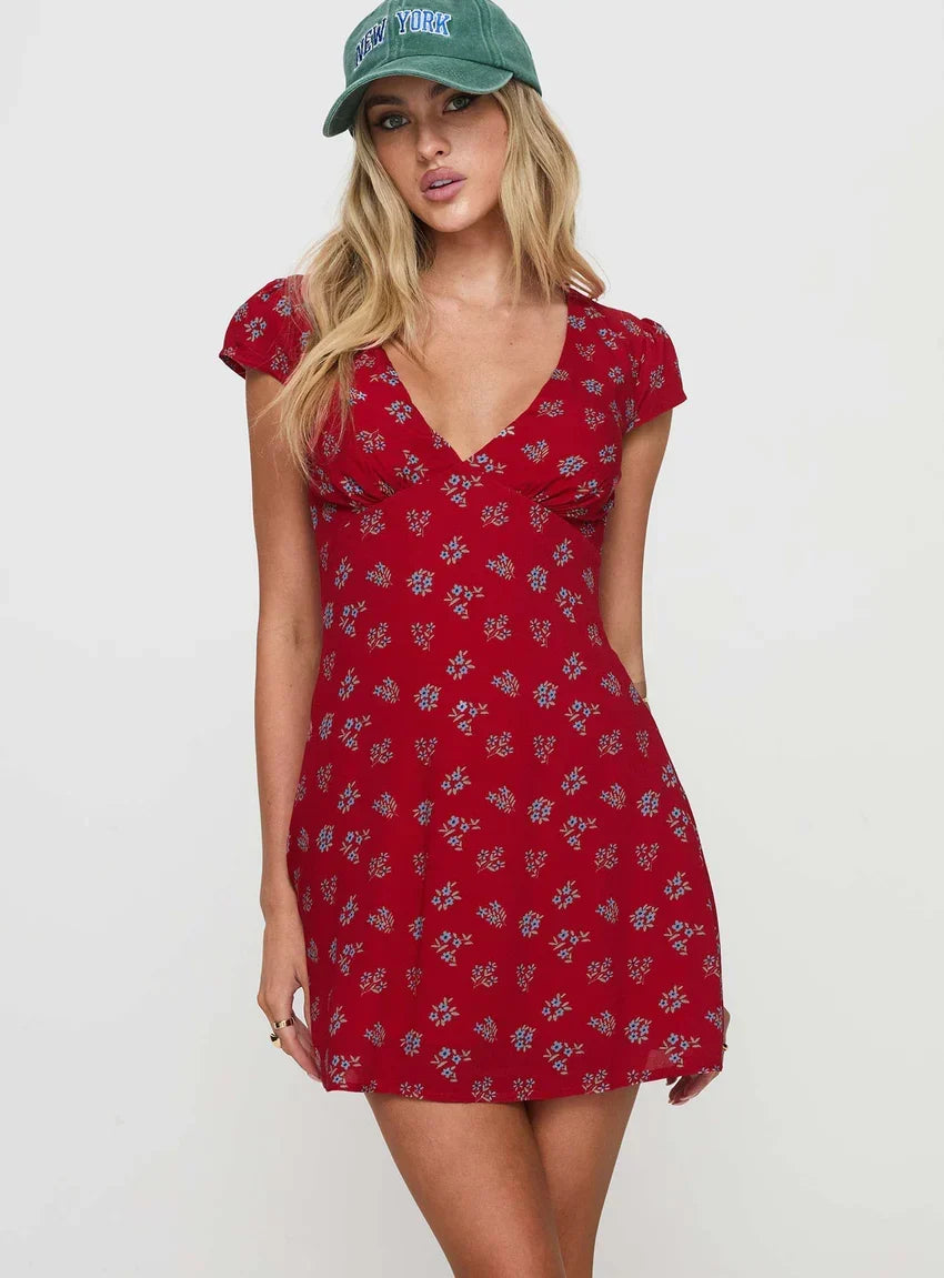 Cannelloni Mini Dress Red