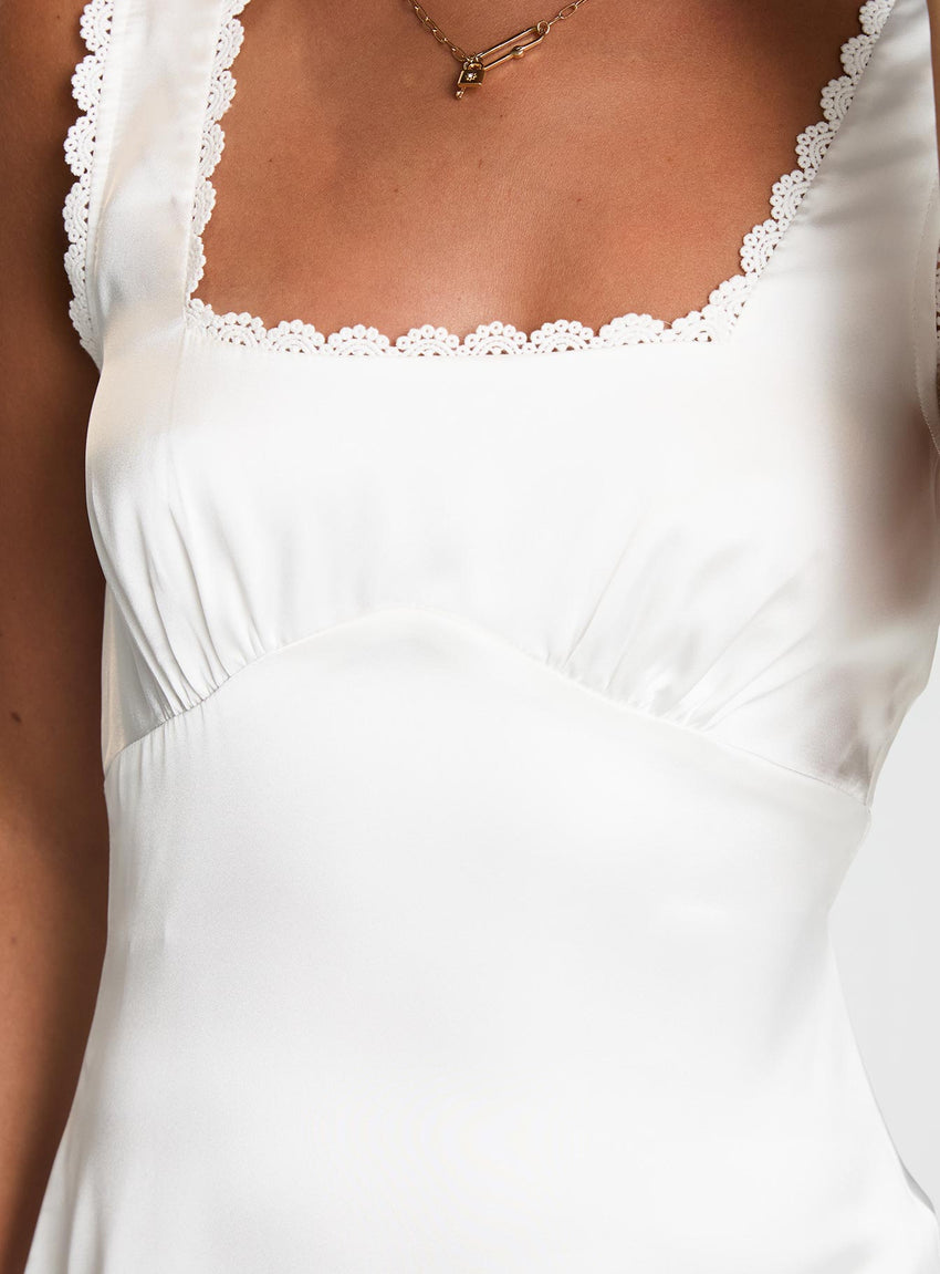 Dasha Satin Mini Dress White
