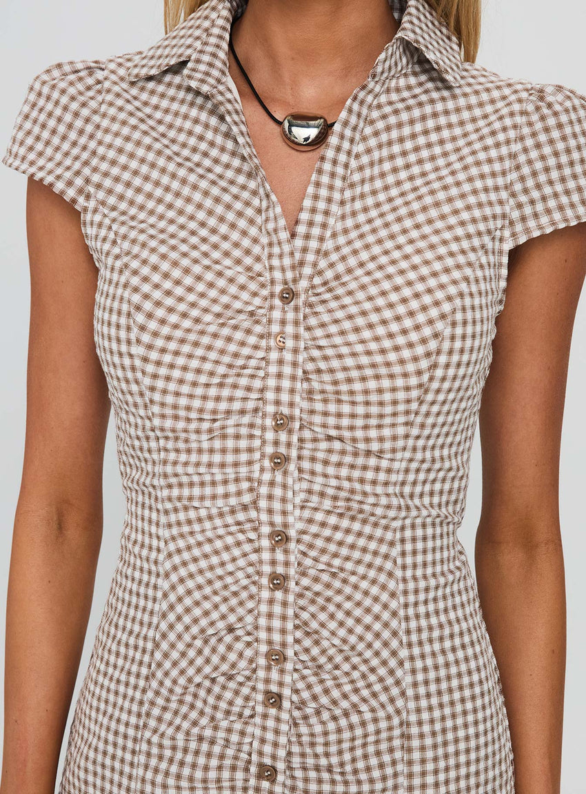 Arianwyn Mini Dress Brown Check