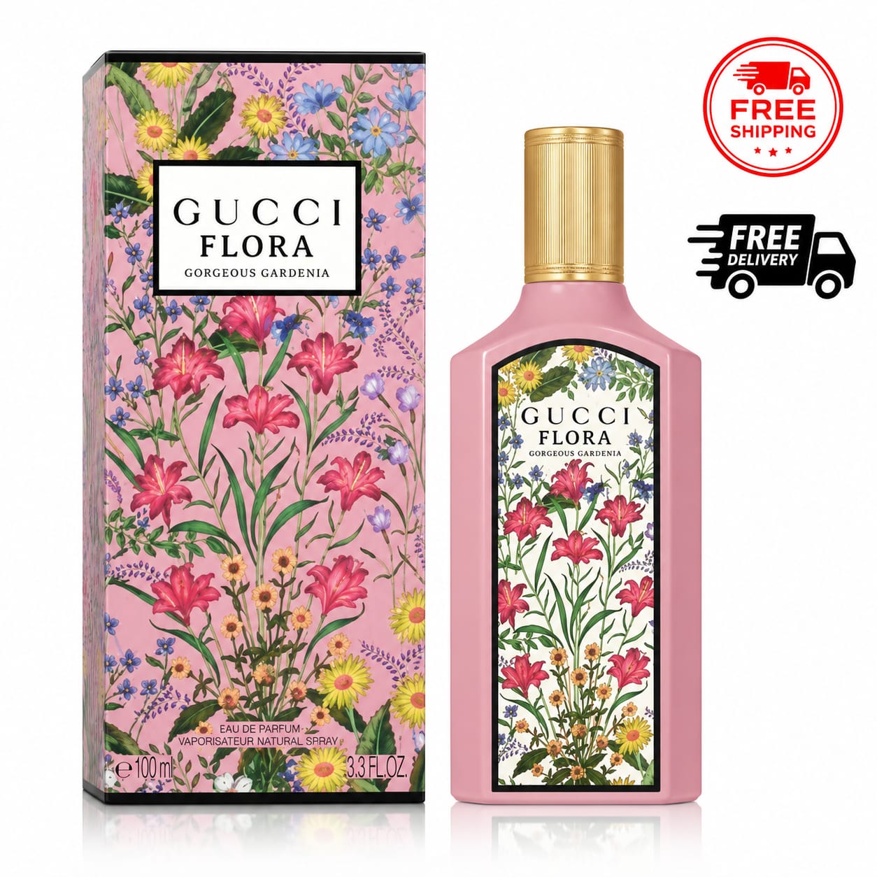 Gucci Flora Gorgeous Gardenia Eau de Parfum for Women – 100ml / 3.3 fl oz