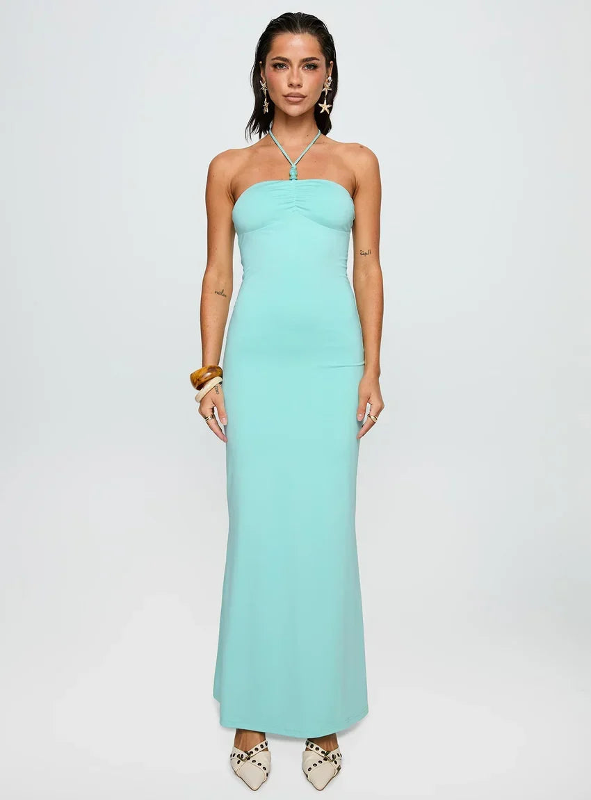 A Vision Hardware Detail Maxi Dress Blue