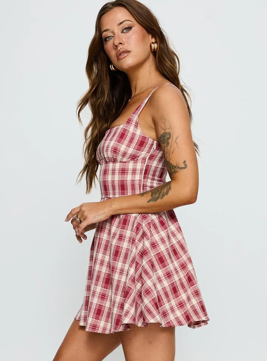 Ofeliah Mini Dress Red Check
