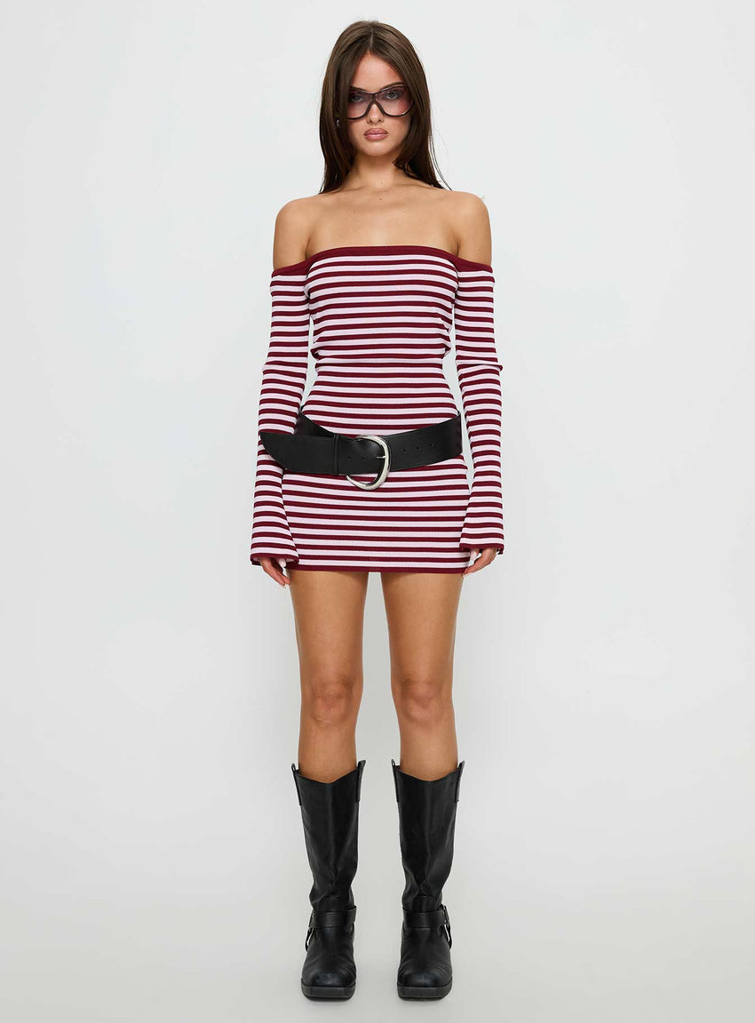 You Wish Long Sleeve Knit Mini Dress Multi