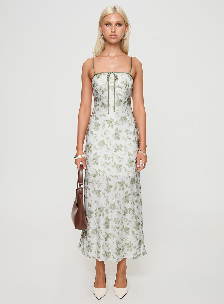 Vasiliki Maxi Dress White / Green Floral