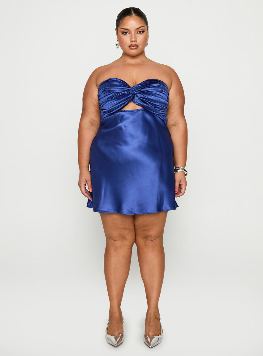 Shellie Mini Dress Blue Curve