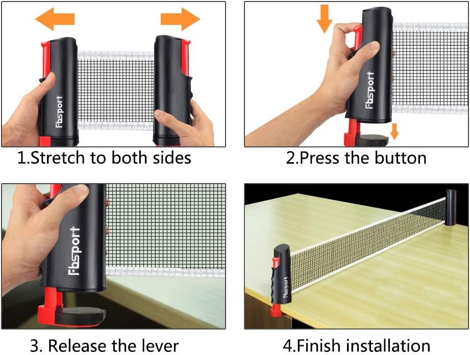 Portable Ping Pong Paddle Set – Retractable Table Tennis Net & 6 Balls
