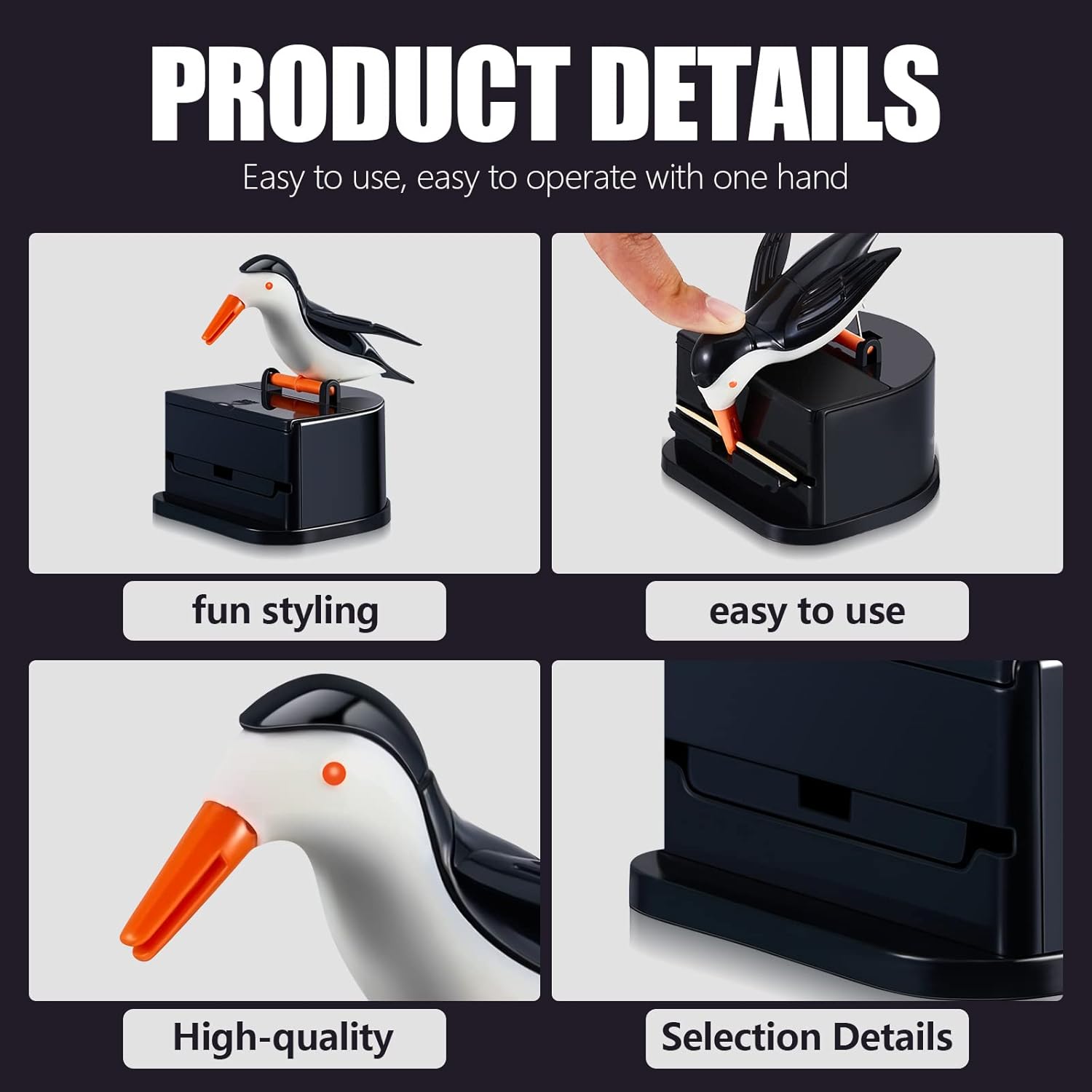 Woodpecker Toothpick Dispenser – Set of 2 Cute Automatic Toothpick Holders