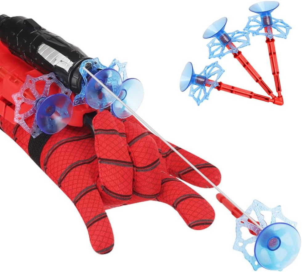 Spider Web Shooter Toy with Gloves - Superhero Wrist Launcher for Kids, Cosplay & Party Gift, Fun Toy