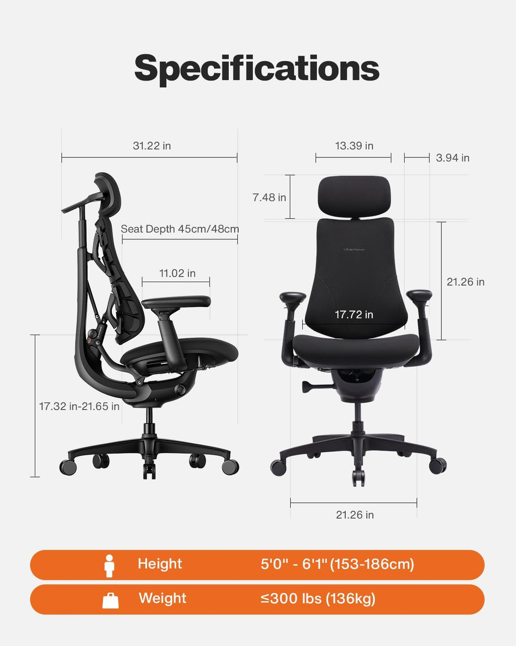 Omni SE Ergonomic Office Chair – Adjustable Lumbar & Reclining Desk Chair