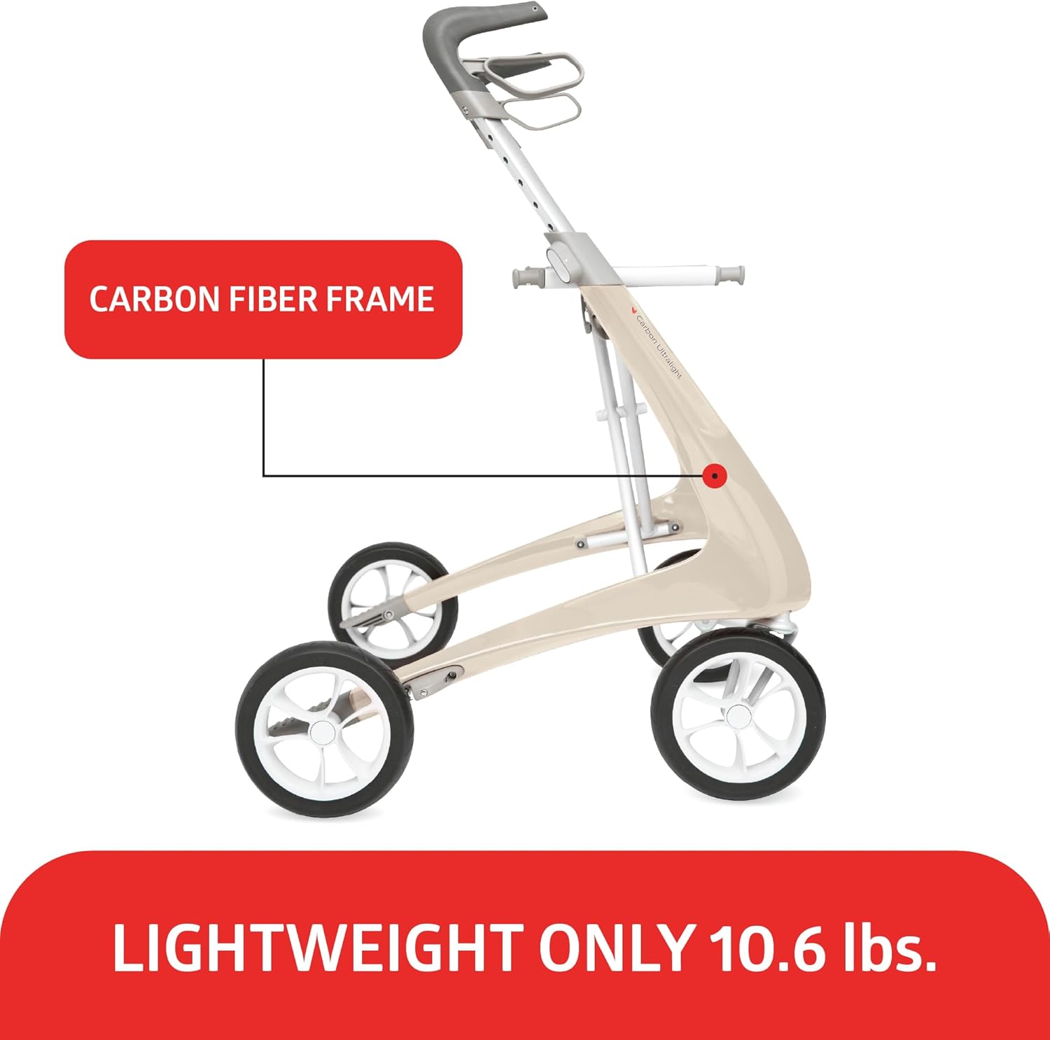 byACRE Carbon Ultralight Rollator Walker – Foldable Mobility Walker with Bag