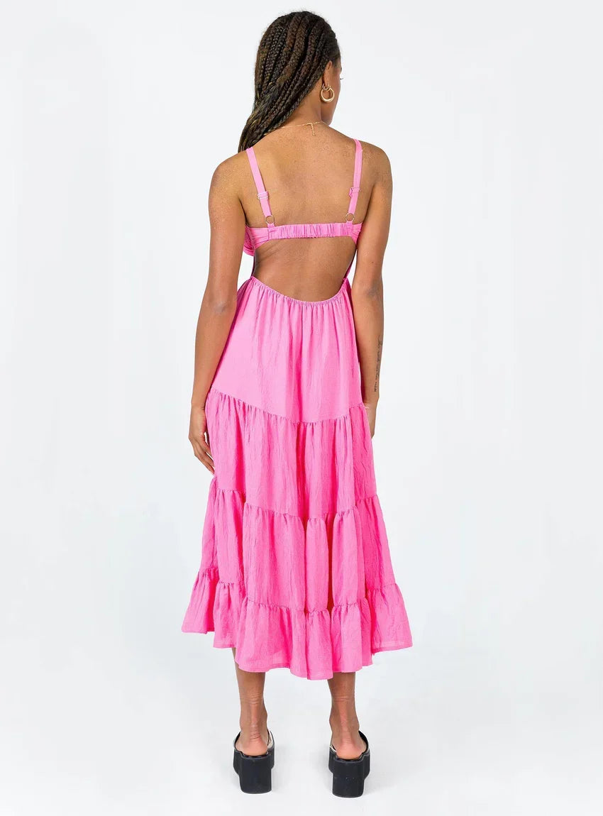 Joella Midi Dress Pink