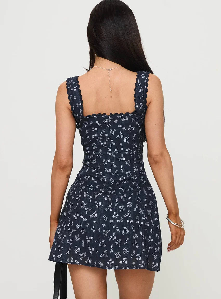 Dasha Mini Dress Navy Floral