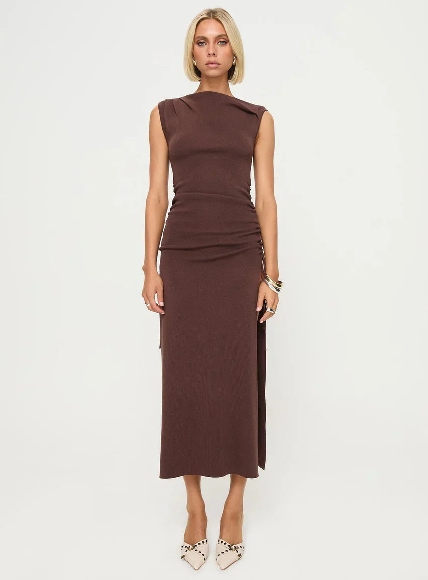 Original Sin Dress Midi Dress Chocolate