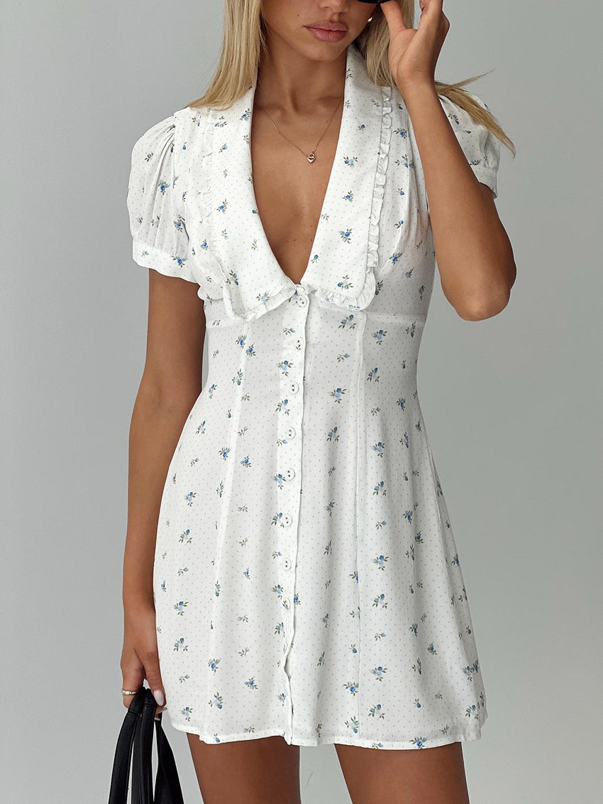Fabiola Collared Mini Dress Floral