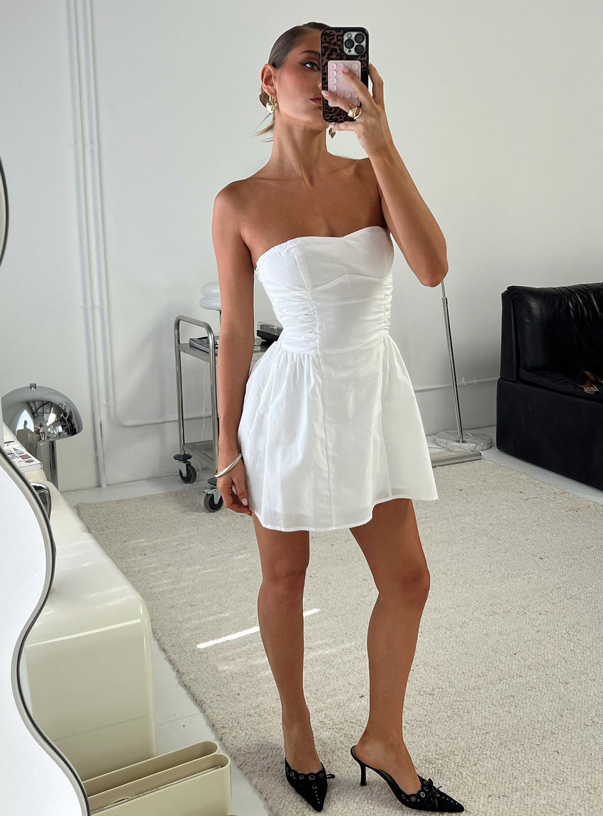 Sybille Strapless Mini Dress White