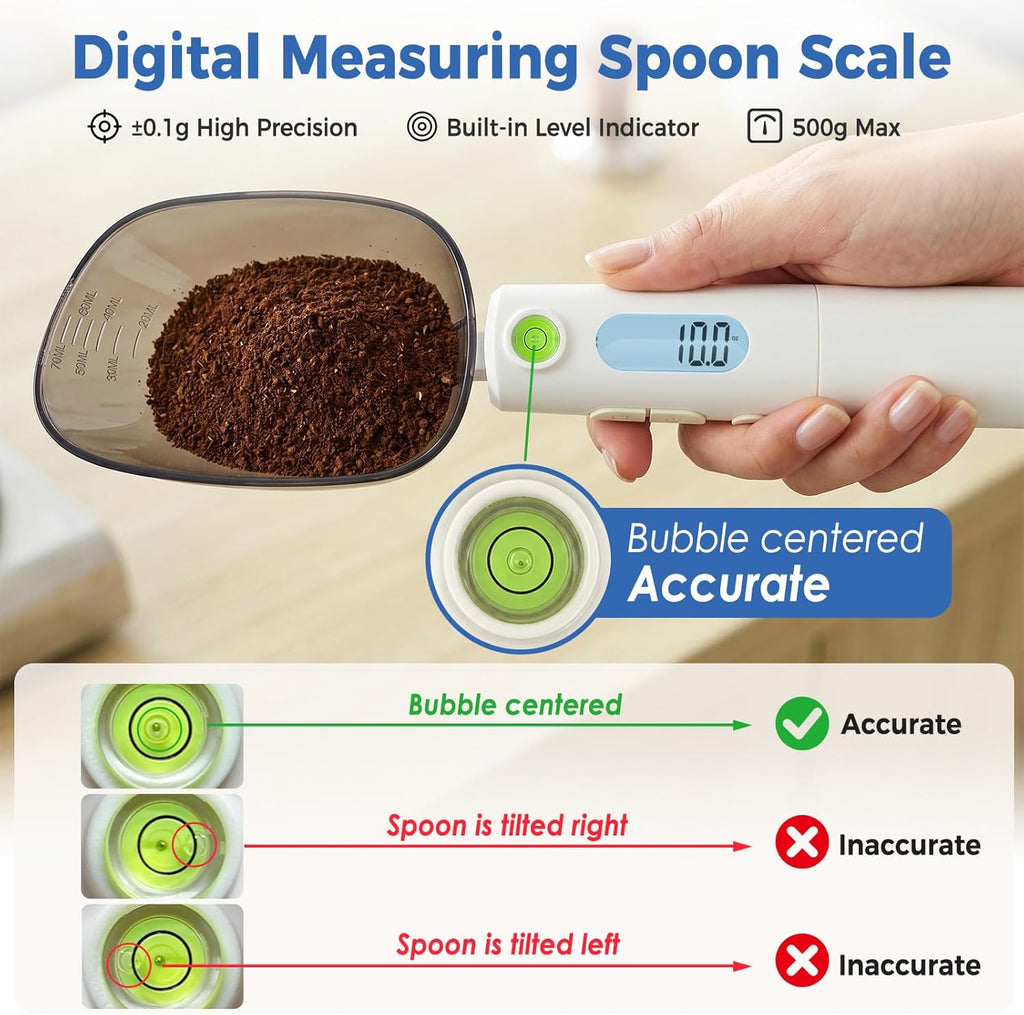 Digital Measuring Spoon Scale – Rechargeable 0.1g Precision Gram Scale