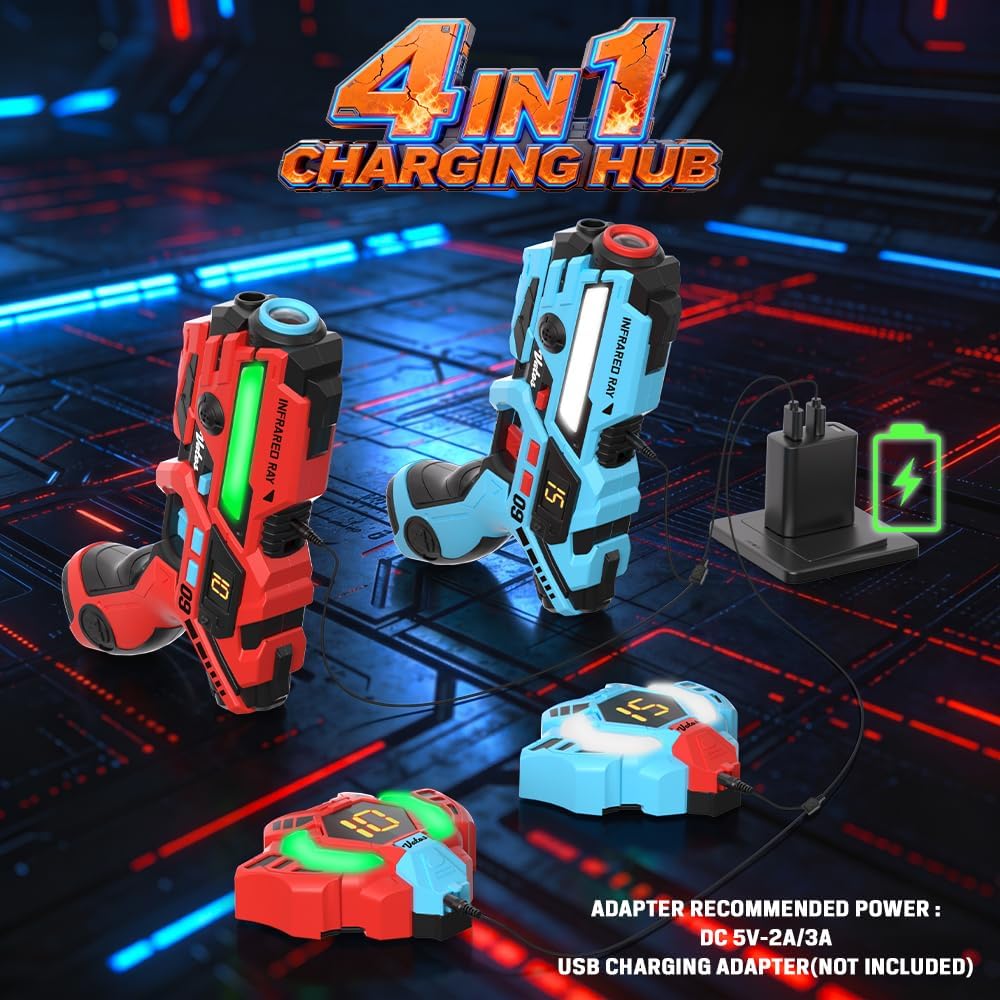 Laser Tag Set with LCD Vests – Rechargeable 2 Player Blasters for Kids & Adults