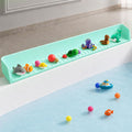 Bathtub Splash Guard for Kids – Bath Tray & Toy Storage Shelf with Suction Cups (2.6 FT, Green)
